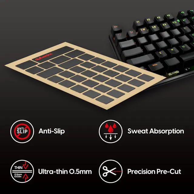 Alt view image 2 of 5 - SUPERGRIP Pre-Cut Keyboard Griptape Pre-Laminated Sweat Absorbing High Performance Universal Anti Slip Mouse Keycap Grip Tape Ultra-Thin 0.5mm (0.02in)
