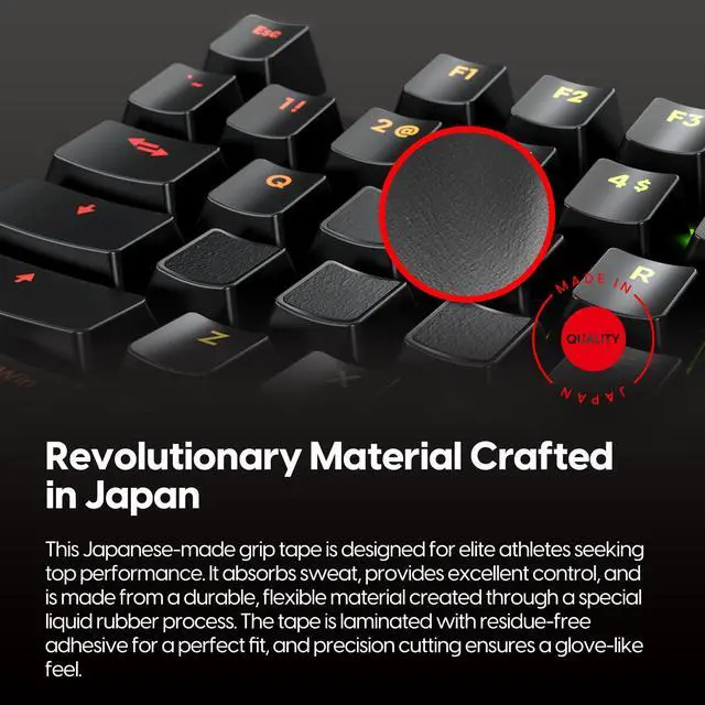 Alt view image 3 of 5 - SUPERGRIP Pre-Cut Keyboard Griptape Pre-Laminated Sweat Absorbing High Performance Universal Anti Slip Mouse Keycap Grip Tape Ultra-Thin 0.5mm (0.02in)