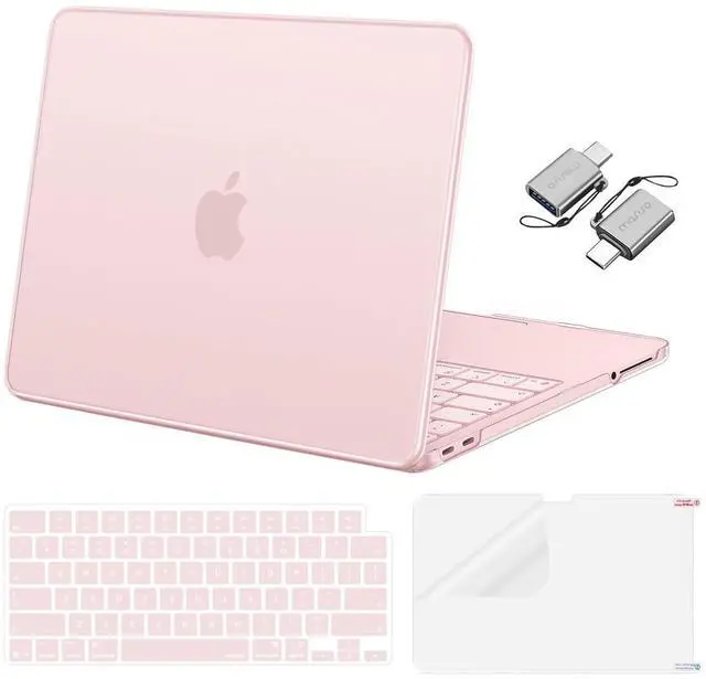 Main image of Crack-Resistant Cover Compatible with MacBook Neo Case 13 inch 2026 Release Model A3404 with A18 Pro Chip, Protective Hard Shell&Keyboard Cover&Screen Film&Type C, Blush