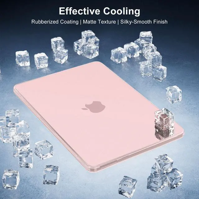 Alt view image 6 of 7 - Crack-Resistant Cover Compatible with MacBook Neo Case 13 inch 2026 Release Model A3404 with A18 Pro Chip, Protective Hard Shell&Keyboard Cover&Screen Film&Type C, Blush