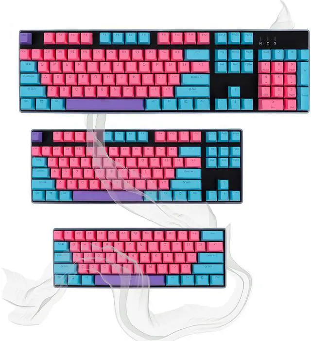 Alt view image 3 of 7 - Keycaps 60 Percent 104 Backlit PBT Key Cap Set for 60% Gaming Keyboard MX Switches(Ahri)