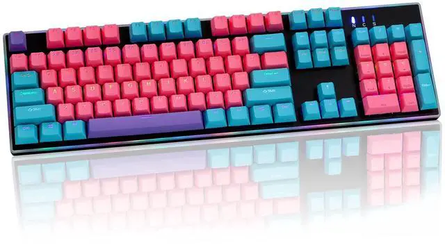 Alt view image 4 of 7 - Keycaps 60 Percent 104 Backlit PBT Key Cap Set for 60% Gaming Keyboard MX Switches(Ahri)