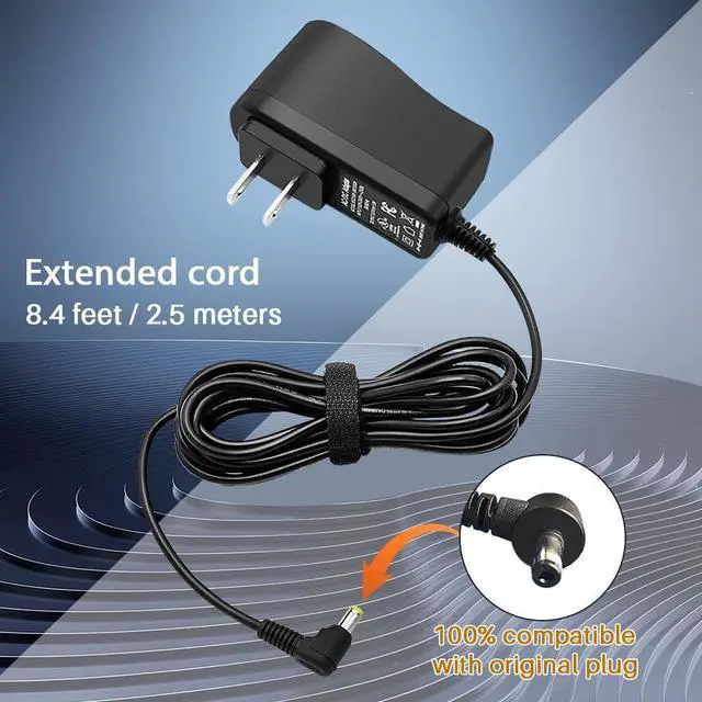 Alt view image 4 of 7 - 9.5V AC/DC Adapter for Casio ADE95100LU - UL Listed Power Supply Charger for Casio Piano Keyboard - Only Compatible for Listed Models (8.4 Ft Long Cord)
