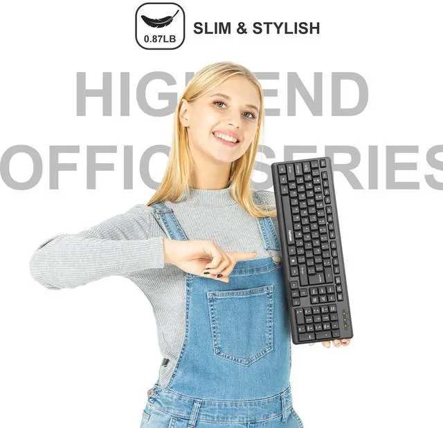 Alt view image 6 of 7 - Wired Computer Keyboard, Full Size USB Quiet Keyboard with Number Pad,Slim Compact Soft Basic Laptop Keyboard for Windows PC Office Desktop (Black)