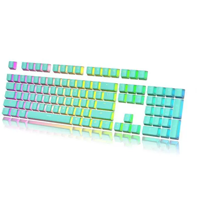 Main image of Pudding Keycaps Set | Doubleshot PBT Keycap Set | Full 108 OEM Profile Key Set | ANSI US-Layout | for Mechanical Keyboard | Compatible with Cherry MX, Gateron, Kailh, Outemu | Blue