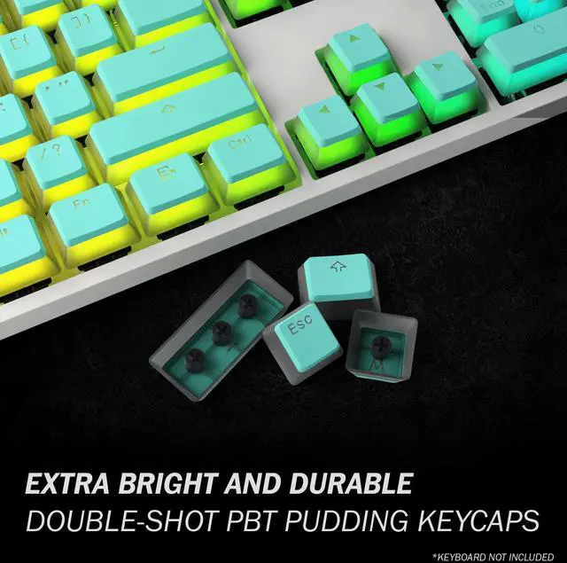 Alt view image 2 of 7 - Pudding Keycaps Set | Doubleshot PBT Keycap Set | Full 108 OEM Profile Key Set | ANSI US-Layout | for Mechanical Keyboard | Compatible with Cherry MX, Gateron, Kailh, Outemu | Blue