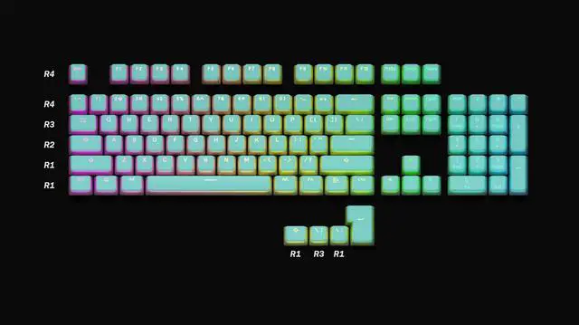 Alt view image 4 of 7 - Pudding Keycaps Set | Doubleshot PBT Keycap Set | Full 108 OEM Profile Key Set | ANSI US-Layout | for Mechanical Keyboard | Compatible with Cherry MX, Gateron, Kailh, Outemu | Blue