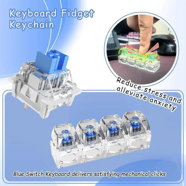 Alt view image 6 of 7 - 20PCS Blue Clicky Mechanical Keyboard Switches,3-Pin Hot-Swappable Pre-Lubricated Switches,Crisp Click Sound,for Gaming Keyboards & 3D Prints Accessories