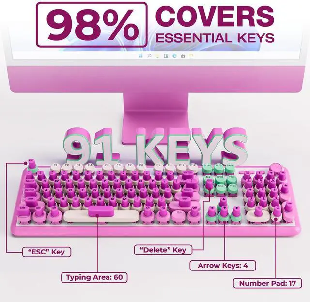Alt view image 5 of 7 - 91PCS Raised Keyboard Stickers for Long Nails, Soft Silicone Long Nails Keyboard Cover, Self-Adhesive Nails Art Typing Keycaps, Keyboards Bubbles for Office Desktops PC Laptops - Purple
