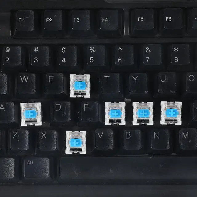 Alt view image 6 of 7 - 50pcs Blue Mechanical Keyboard Switches, 3 Pin Clicky Keyboard Switches Puller Dustproof Waterproof Clicker with Remover Tool Key Accurate Typing for Repair DIY Builds Typing Gaming