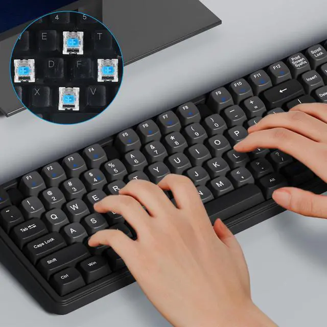 Alt view image 7 of 7 - 50pcs Blue Mechanical Keyboard Switches, 3 Pin Clicky Keyboard Switches Puller Dustproof Waterproof Clicker with Remover Tool Key Accurate Typing for Repair DIY Builds Typing Gaming