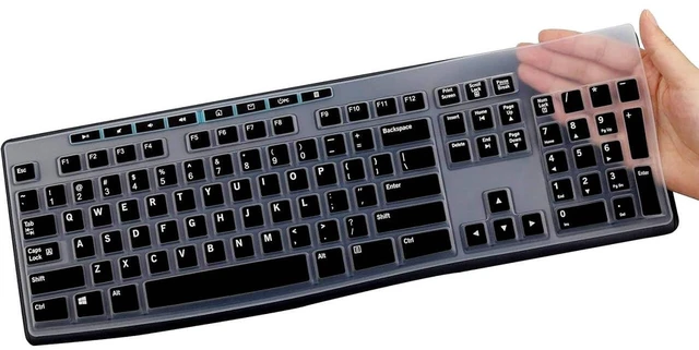 Main image of Keyboard Cover for Logitech MK295 MK275 MK270 Wireless Keyboard, Logitech K200 K260 K270 MK200 MK260 K270 K275 K295 Keyboard Cover Skin Protector- Black
