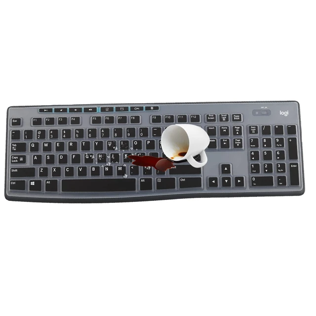 Alt view image 6 of 7 - Keyboard Cover for Logitech MK295 MK275 MK270 Wireless Keyboard, Logitech K200 K260 K270 MK200 MK260 K270 K275 K295 Keyboard Cover Skin Protector- Black