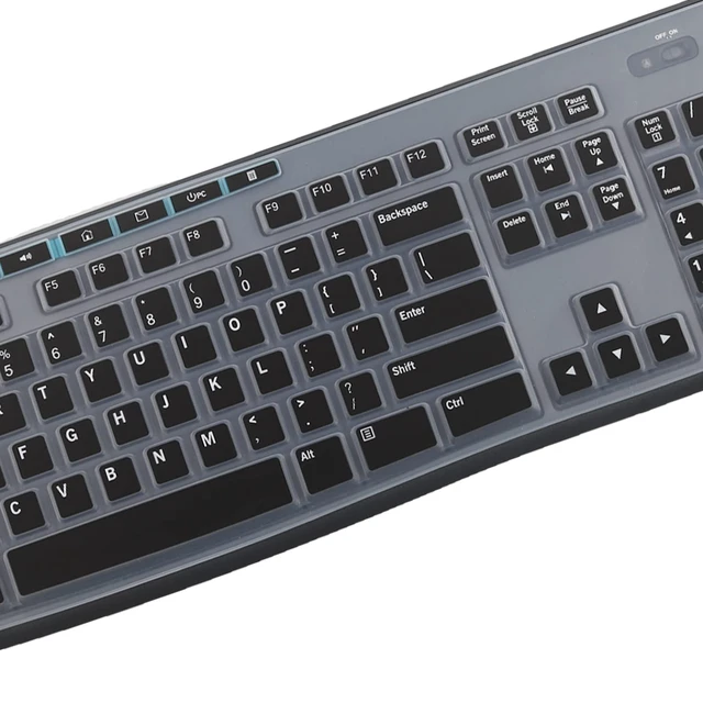 Alt view image 3 of 7 - Keyboard Cover for Logitech MK295 MK275 MK270 Wireless Keyboard, Logitech K200 K260 K270 MK200 MK260 K270 K275 K295 Keyboard Cover Skin Protector- Black