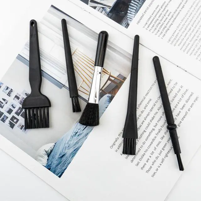 Alt view image 6 of 7 - 5 PCS Mini Keyboard Cleaning Brushes Kit, PP Handle Nylon Anti Static Electronic Dust Cleaning Brush for Computer Keyboard Motherboard Camera Small Space