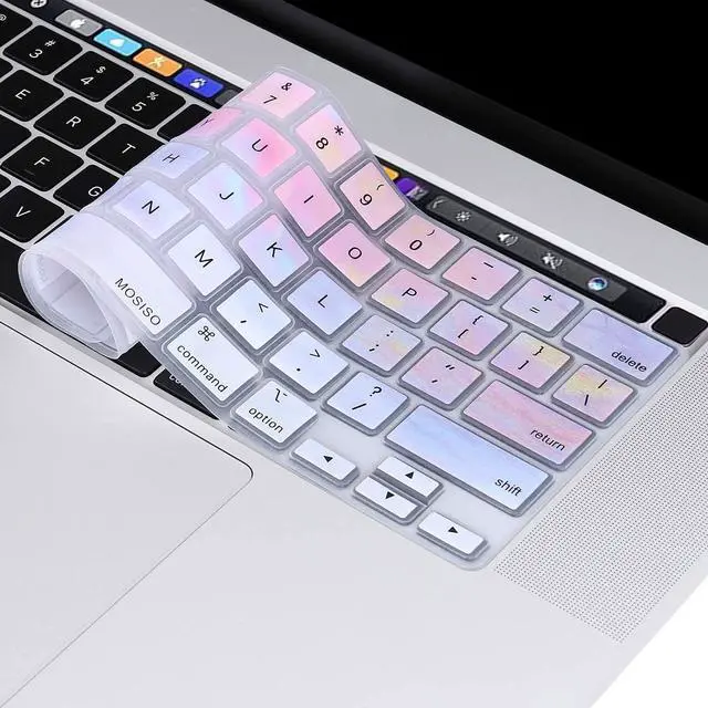 Alt view image 3 of 7 - Keyboard Cover Silicone Skin Compatible with MacBook Pro 13 inch M2 2023, 2022, 2021 2020 M1 A2338 A2289 A2251 & Compatible with MacBook Pro 16 inch 2020 2019 A2141 Touch ID, Colorful Clouds