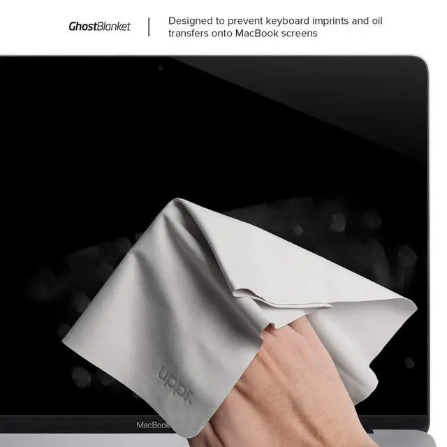 Alt view image 3 of 7 - GhostBlanket Screen Keyboard Imprint Protection Microfiber Liner and Cleaning Cloth 13" Compatible with MacBook Pro 13"/14", MacBook Air 13"/15", MacBook Neo 13"