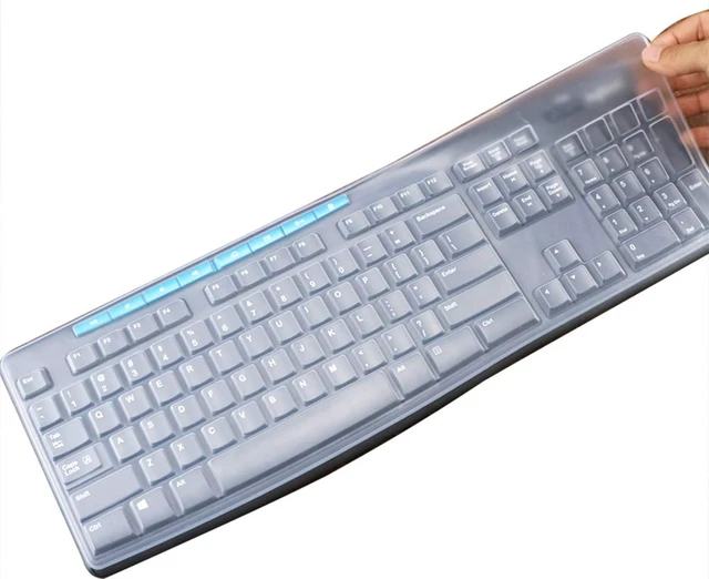 Alt view image 3 of 6 - Ultra Thin Desktop Silicone Clear Keyboard Cover Skin Protector Compatible for Logitech MK370 MK270 Wireless Keyboard & Logitech K200 K260 K270 MK200 MK260 Keyboard (NOT for Other Desktop Keyboards)