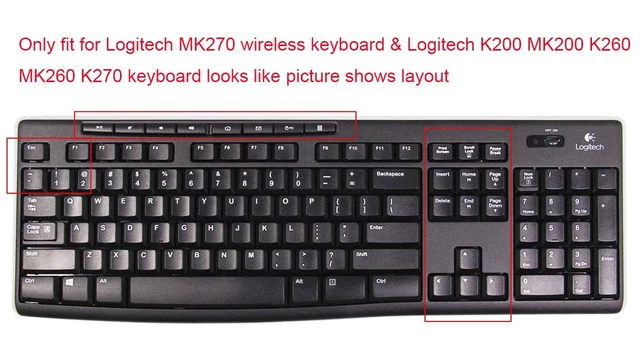 Alt view image 2 of 6 - Ultra Thin Desktop Silicone Clear Keyboard Cover Skin Protector Compatible for Logitech MK370 MK270 Wireless Keyboard & Logitech K200 K260 K270 MK200 MK260 Keyboard (NOT for Other Desktop Keyboards)