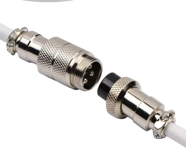 Alt view image 5 of 7 - Puff Aviator Coiled USB Cable, Type C Detachable Mechanical Gaming Keyboard Cable for Win/Mac/Gamers, Suitable for RT100/TH68 PRO/TH80 PRO/TH96/TH80 SE/CIDOO V65. etc(Puff White)