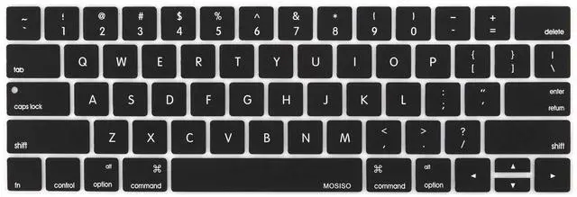 Main image of Keyboard Cover Compatible with MacBook Pro with Touch Bar 13 and 15 inch 2019 2018 2017 2016 (Model: A2159, A1989, A1990, A1706, A1707), Silicone Skin Protector, Black
