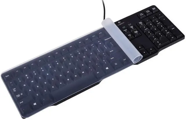 Main image of Universal Clear Waterproof Anti-Dust Silicone Keyboard Protector Cover Skin for Standard Size PC Computer Desktop Keyboards (Size: 17.52" x 5.51")