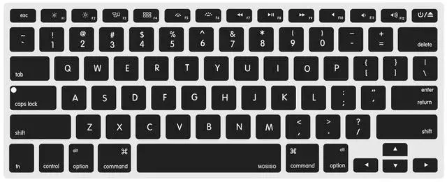 Main image of Silicone Keyboard Cover Compatible with MacBook Air 13 inch A1466 A1369 2010-2017&Compatible with MacBook Pro 13/15 inch (with/Without Retina Display, 2015 or Older Version), Black