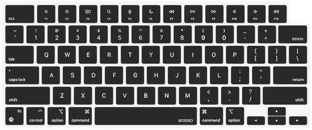 Main image of Keyboard Cover Skin Compatible with MacBook Air 15 inch M3 A3114 M2 A2941/Air 13.6 A3113 A2681/Pro 14/16 M4 M3 M2 M1, Black