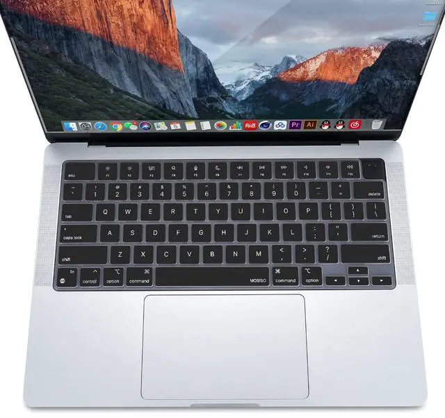 Alt view image 3 of 7 - Keyboard Cover Skin Compatible with MacBook Air 15 inch M3 A3114 M2 A2941/Air 13.6 A3113 A2681/Pro 14/16 M4 M3 M2 M1, Black