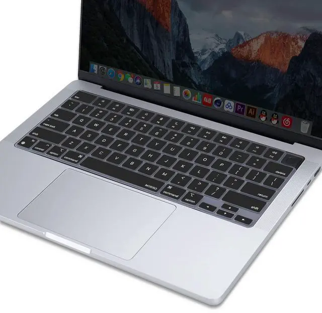 Alt view image 5 of 7 - Keyboard Cover Skin Compatible with MacBook Air 15 inch M3 A3114 M2 A2941/Air 13.6 A3113 A2681/Pro 14/16 M4 M3 M2 M1, Black