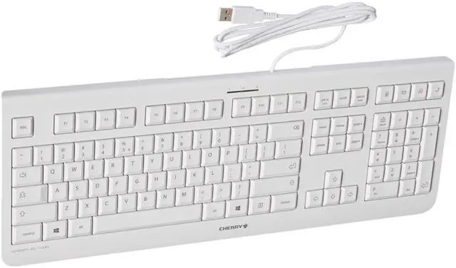 Alt view image 4 of 7 - Electronics JK-0800EU-0 KC 1000 Economical Corded Keyboard, Pale Gray
