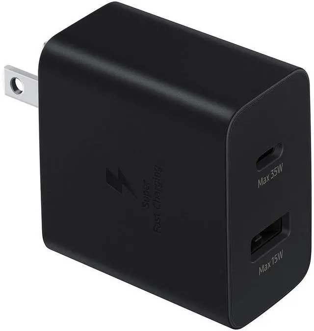 Main image of 35W Dual Port Wall Charger USB C Adapter, Super Fast Charging Block for Galaxy Phones and Devices, Cable Not Included, 2021, US Version, Black