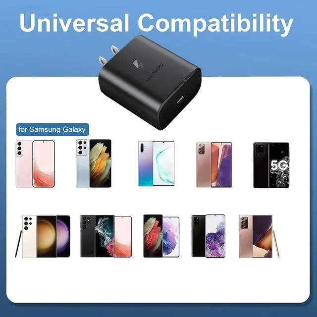 Alt view image 6 of 7 - 45W Super Fast Charger,USB C Port Adapter,Wall-Mounted Cube Charging Block,Type-c Mobile Phone Charger with C to C Cable is Suitable for Samsung S25/S24/S23/S22/S21,Galaxy,and More.(black, 4-pack-45w)