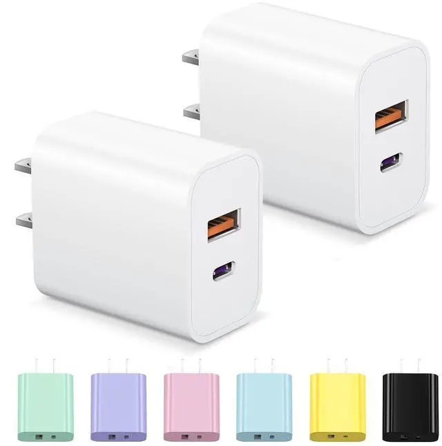 Main image of USB C Charger Block Fast Charging Multiport Adpater iPhone 17 Charger Block 20W USB-C & USB-A Port for iPhone 17/16/15/14/13/12/11/X/8 iPad, Google Pxel, Samsung Galaxy