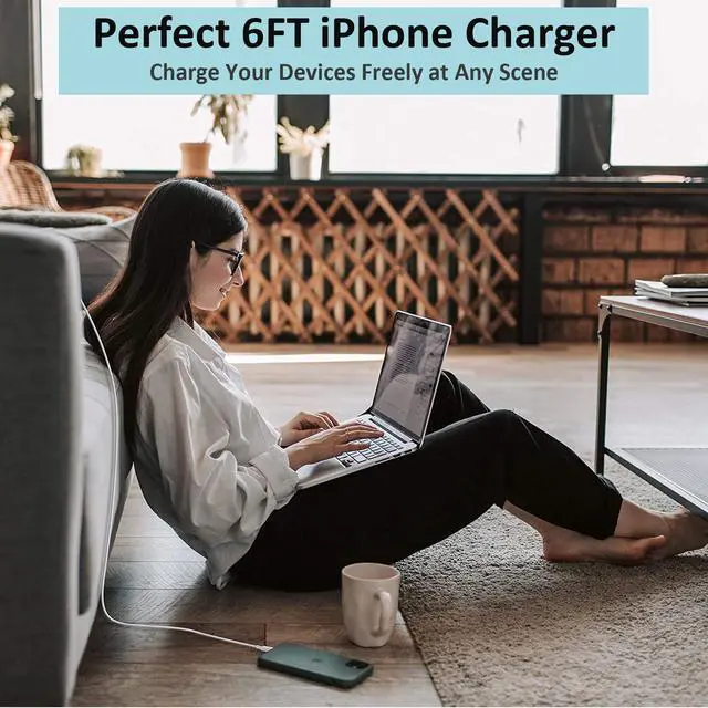 Alt view image 6 of 7 - iPhone Fast Charger, iPhone Charger Fast Charging 2Pack PD 6FT Type C Quick USB C to Lightning Cable Cord Fast Charger iPhoneUSB C Wall Block Plug for iPhone14 13 12 11 Pro Max XR XS X, iPad, AirPods