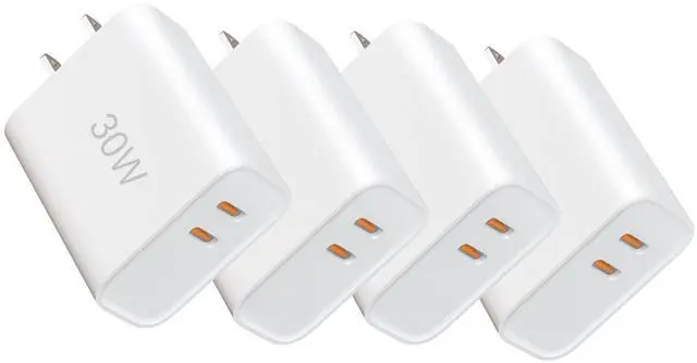 Main image of USBC Charger Block 30W 4-Piece Set, Dual-Port USB C Fast Charger Compatible with iPhone 17/16/15 Portable Type-C Wall Charger