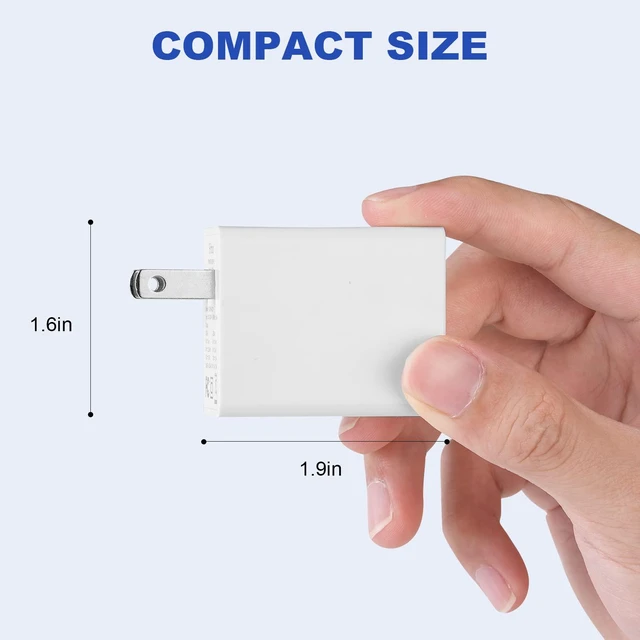 Alt view image 7 of 7 - Hrbzo 20W USB-C Wall Charger Block, USB-C and USB-ADual-Port Fast Chargingfor 17 16 15 Plus/Pro Max,iPad, MacBook, Galaxy S25 S24 S23, Switch ... White