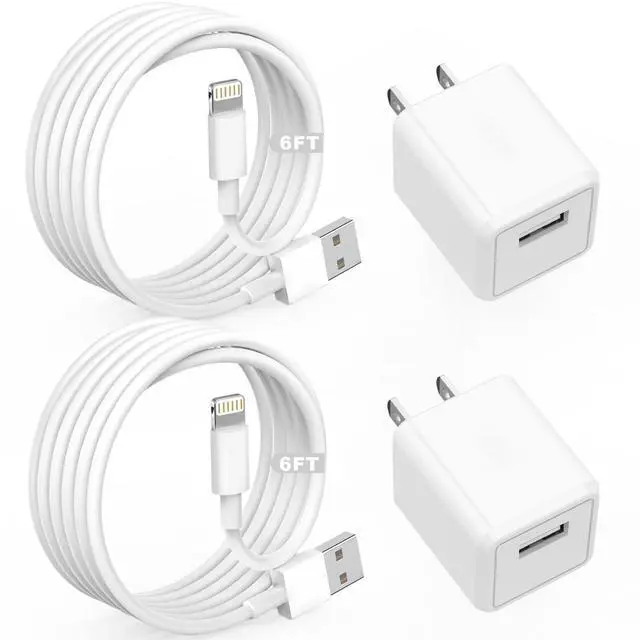 Main image of iPhone Charger,Cube iPhone Charger Travel 2Pack 6FT Lightning Cable Cord Quick Fast Charging Cord USB Wall Chargers Travel Plug Adapter for iPhone14/13/12/11/10/X/8 Plus/XR/XS Max/7/SE/iPad,Airpods