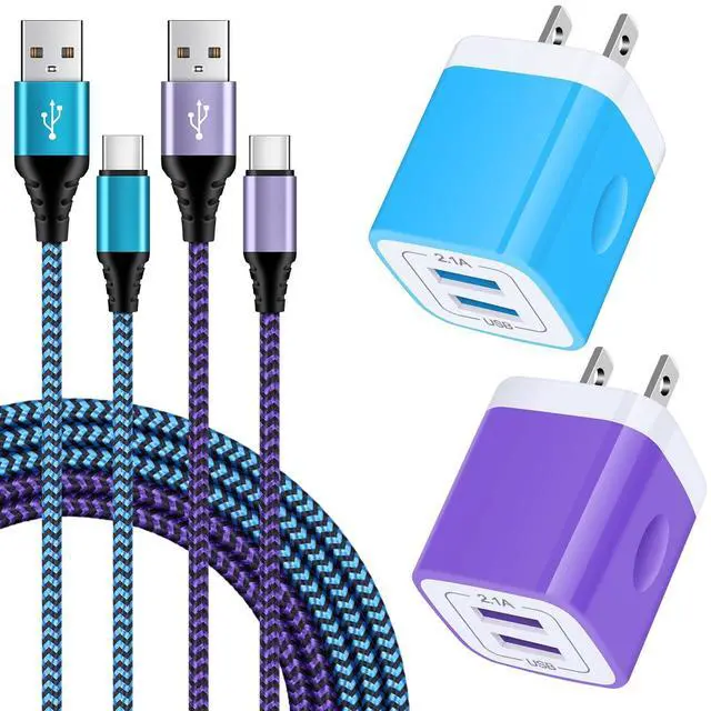 Main image of USB Type C Charger Plug Dual Port Fast Wall Charger Phone Charging Block with 2Pack 6Ft C Cable for Samsung Galaxy S26 S25 S24 S23 S22 S21 S20 A16 A54 A53 A23,iPhone 17 16 15,Google Pixel 10 9 8 7 Pro