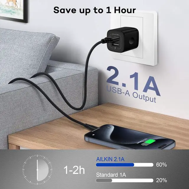 Alt view image 6 of 7 - USB MultiPort Charging Block, Wall Plug Station, Home Travel Charger Cube, Wall Charger Brick, Rapid Charging Adapter, Fast Android Charge Replacement for iPad/iPhone/iPod/Samsung Box