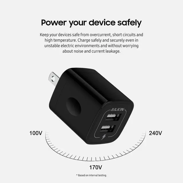 Alt view image 4 of 7 - USB MultiPort Charging Block, Wall Plug Station, Home Travel Charger Cube, Wall Charger Brick, Rapid Charging Adapter, Fast Android Charge Replacement for iPad/iPhone/iPod/Samsung Box
