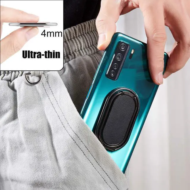 Alt view image 6 of 6 - Phone Ring Holder Finger Kickstand Foldable Cellphone Stand 360° Rotation Metal Ring Grip Holder for Magnetic Car Mount Compatible with iPhone Samsung All Smartphone