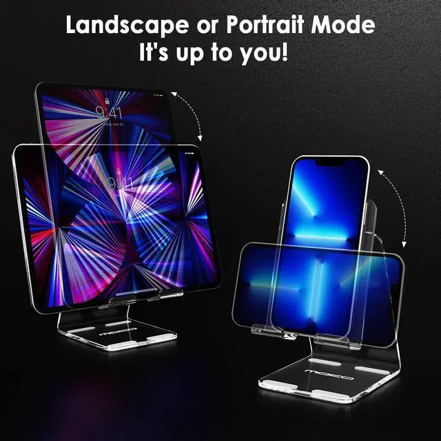 Alt view image 6 of 7 - Acrylic Tablet Stand, Adjustable Angle Phone Stand for Desk, Fit with iPhone 17/17 Air/17 Pro/17 Pro Max, iPhone 16/Pro/Pro Max/Plus, iPhone 15/Pro/Pro Max/Plus, iPhone 14/Pro/Pro Max/Plus, Clear