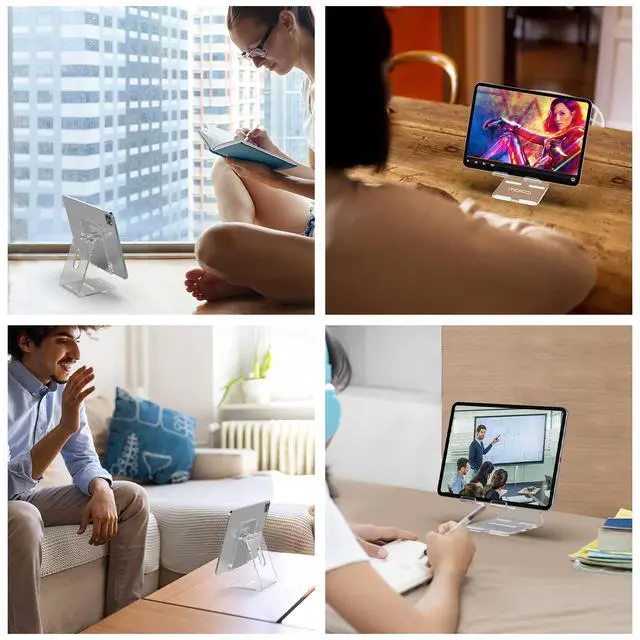 Alt view image 7 of 7 - Acrylic Tablet Stand, Adjustable Angle Phone Stand for Desk, Fit with iPhone 17/17 Air/17 Pro/17 Pro Max, iPhone 16/Pro/Pro Max/Plus, iPhone 15/Pro/Pro Max/Plus, iPhone 14/Pro/Pro Max/Plus, Clear