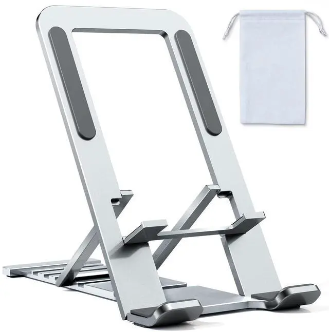 Main image of Cell Phone Stand for iPhone 17 Pro Max 17e 16e 16 15 14 13 for Samsung S26 Ultra S25 S23 A17 A16 Pixel 10a Aluminum Adjustable Cradle Holder Tablet Kickstand for iPad mini Air Desk Home Office,Silver