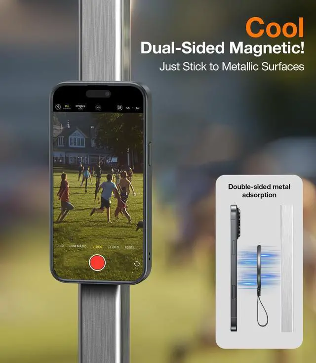 Alt view image 5 of 7 - 2025 Upgrade (Gen 6.0) Magnetic Phone Grip Holder Kickstand with Braided Strap, Fit for MagSafe Ring Removable, for iPhone 17 16,15, 14, 13 12 Pro/Max Samsung Galaxy, Google, Bronze Black
