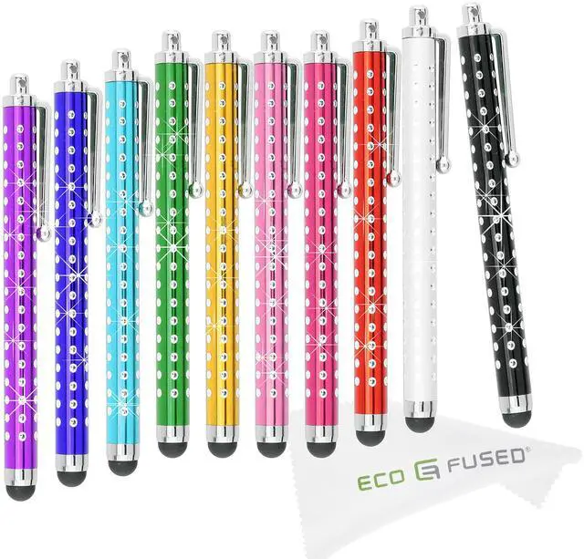 Main image of 10 Pack Bling Metal Stylus Pens - Universal - Compatible with All Capacitive Touchscreen Devices - for iPad, iPhone, Samsung Phones and Tablets, All Android Phones and Tablets and More