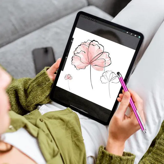 Alt view image 2 of 7 - Stylus Pens for Touch Screens iPad iPhone Kindle Fire (Pink/Purple/Aqua Blue)