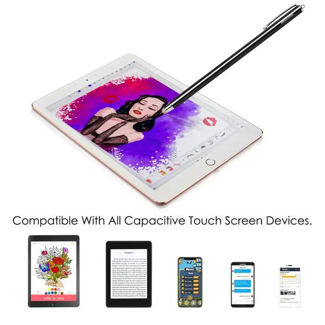 Alt view image 3 of 6 - Stylus Pen Styluses Pens Long Extra Universal Pencil Capacitive Stylus Tablets Tablet Touch Screen Touchscreens Stylus for Apple iPad Pro iPad mini iPad Air iPhone with Replacement Tip