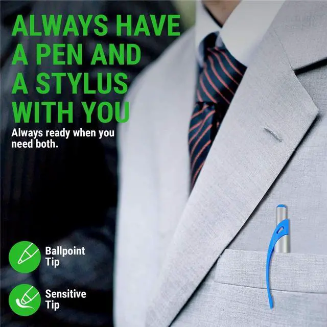 Alt view image 6 of 6 - 2 in 1 Capacitive Stylus & Ballpoint Pen Comfort Grip for Any Touchscreen Device, iPad, iPhone 6,6 Plus, iPod, Android, Galaxy, Dell, Note, Samsung (Silver-5 Pack)